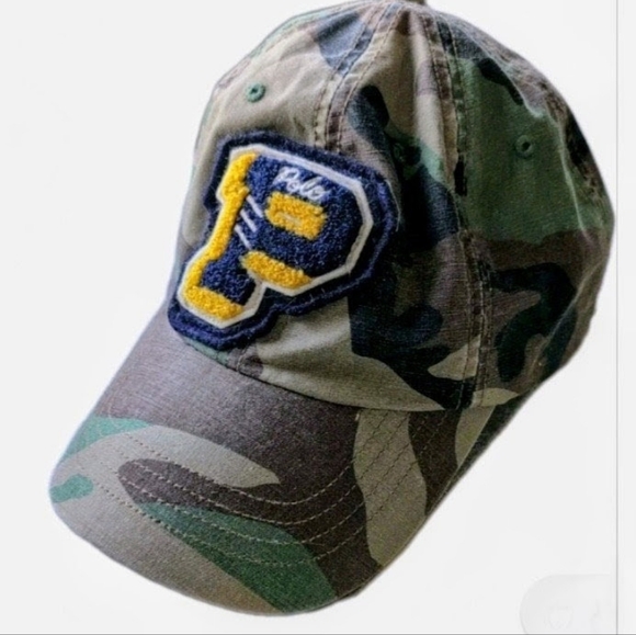 Polo Ralph Lauren Baseball Cap Varsity P Chenille Patch Mens OS Snapback - Picture 2 of 6